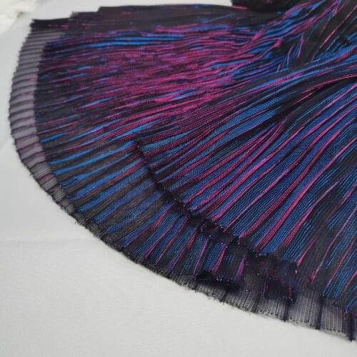 Cosplay Pleated Magic Party Dress Fabric Glossy Polyester Shiny Crushed Skirt Soft DIY Craft Material