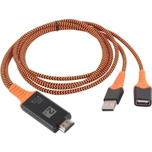 Portable Size Nylon Wire Braided USB Female To HDMI-compatible Male HDTV Adapter Cable Support Type-C Cable