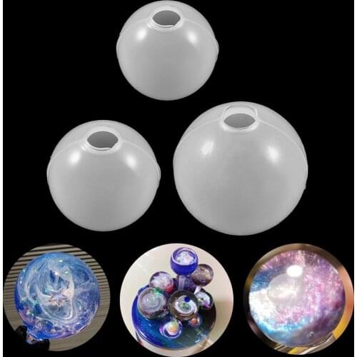 3pcs/set 20 25 30mm Ball Pendant Resin Transparent Mold Set Silicone Mold Epoxy Mold DIY Necklace Pendant Jewelry Making