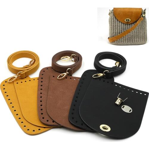 Suede Leather Bag Strap Handmade Handbag Woven Set High Quality Bag Bottoms With Hardware Accessories for DIY Shoulder Handbag