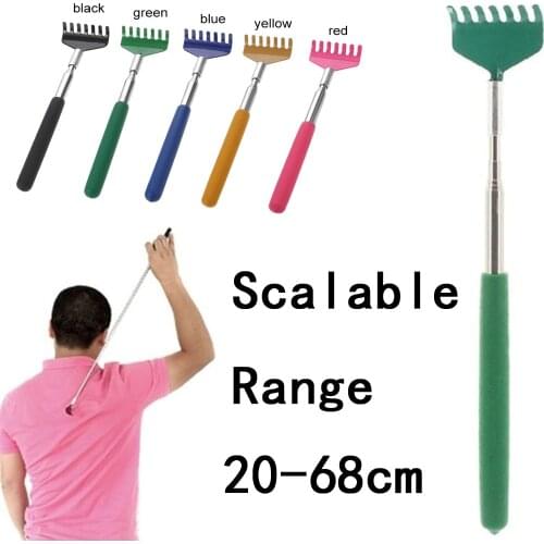 Handy Retractable Hand Grip Five-tooth Soft Massage Tools Back Scratcher Scratching Device for Elderly Hand Grip Relieve Itch