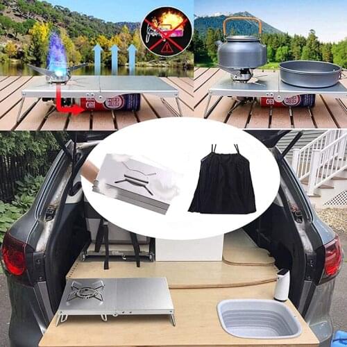 Outdoor Stove Bracket Heat Insulation Table ST-310 Gas Furnace Stainless Steel Folding Camping Stove Accessories