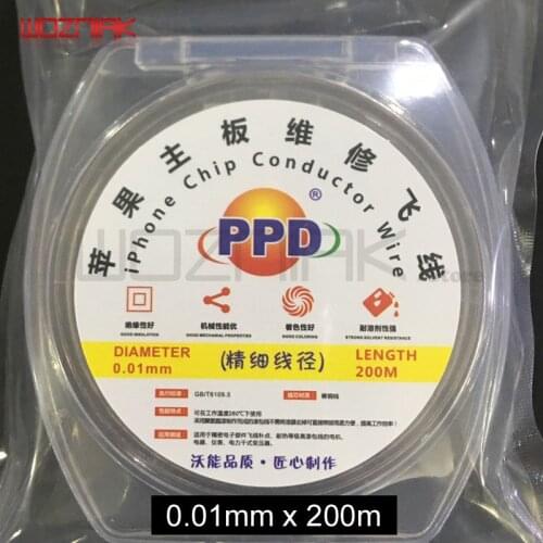 Wozniak 0.01mm x 200m Fingerprints Flight line insulation Copper wire Cellphone Repairs wire