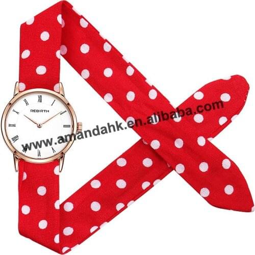New wholesale RE099 quartz bracelet watch gold fashion women dress wristwatch girl dot cloth strap nationality woman watches