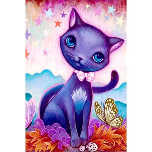 Animal Cat Diamond Painting Full Round Children Cartoon Nouveaute DIY Toy Sticking Drill Cross Embroidery 5D Home Decoration