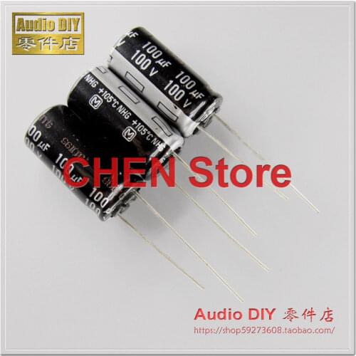 10PCS/20PCS Matsushita NHG 100V100UF 10X20MM CE nhg 100uf 100v Audio electrolytic capacitor 100uF/100V 105 degrees