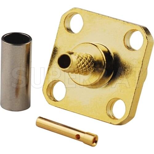 Superbat 10pcs SMA Crimp Jack Flange for Coaxial Cable RG174 RG188A RG316 LMR100