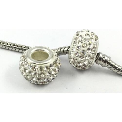 10Pcs Full Crystal European Bead Fit Charms Bracelets & Bangles