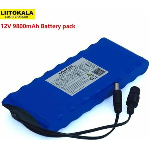 12 v 9.8Ah 9800mAh 18650 Rechargeable batteries 12.6V Li-Ion Battery pack Protection Board CCTV Monitor battery DC 5.5*2.1mm