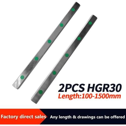 2pc 100 -1500mm HGR30 Square Linear Guide Rail for HIWIN Slide Block Carriages HGH30CA HGW30CC HGW30HA CNC Router Engraving