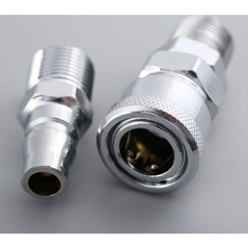 2Pcs 3/8" BSP Male Thread Pneumatic Air Line Hose Compressor Connector Quick Release Coupler Pneumatic Connector Fitting