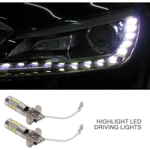 2 Pcs 6000K H3 LED Bulb 5630 10SMD 12V For Fog Lights H3 LED Auto Lamp Day Running Light Low Power