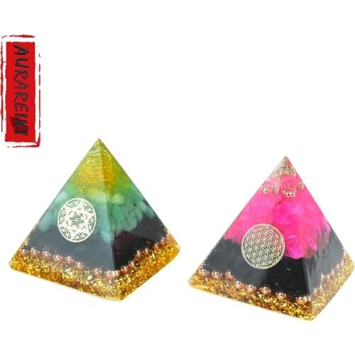 2 Type Optional Orgone Pyramid Crystal Energy Orgonite Healing Aventurine And Rose Quartz For Turn On HeartChakra Relieve Stress