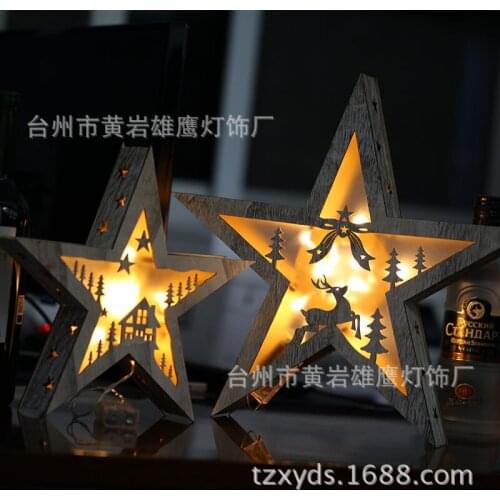 2020 Real Sale Spotlight Export Christmas Bar Room Decoration Atmosphere Pentacle Pendant Led Resin Lantern Battery Lamp Series