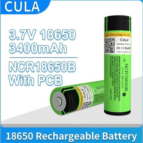 Hot Original 18650 3400mah Rechargeable battery CULA Protected 100% Original NCR18650B with 3.7V PCB