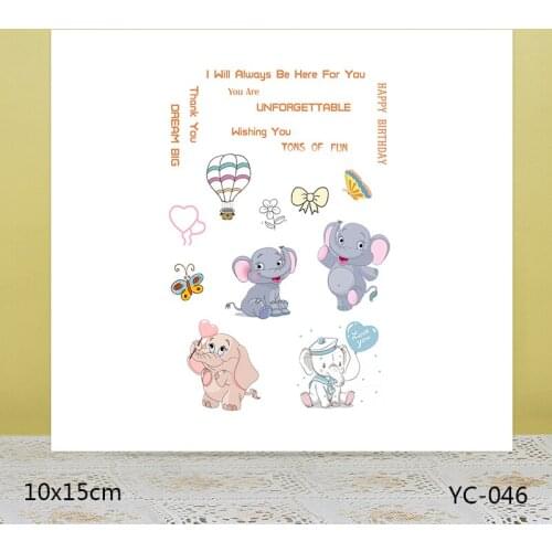 AZSG Happy little elephant Clear Stamps For DIY Scrapbooking/Card Making/Album Decorative Rubber Stamp Crafts