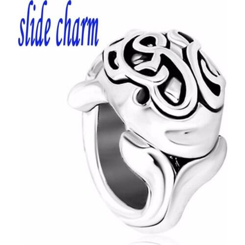 Slide charm Free shipping cute sea creatures dolphin baby child charm beads fit Pandora bracelet