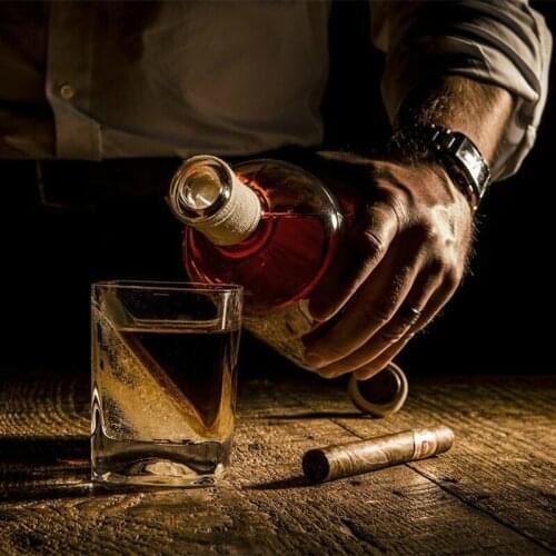 Oblique Iceberg Whiskey Wedge Old Fashiones Glass Silica Gel Ice Maker Mold Whisky Verre Iced Beer Glasses Vodka XO Chivas Cup