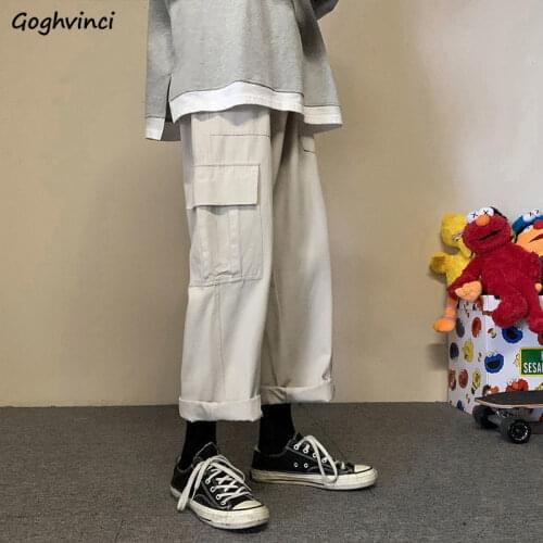 Large Size Cargo Pants Women M-3XL Loose Casual Boyfriend Soft Teenagers Daily Trendy Pockets Ankle Length Trousers Females Chic