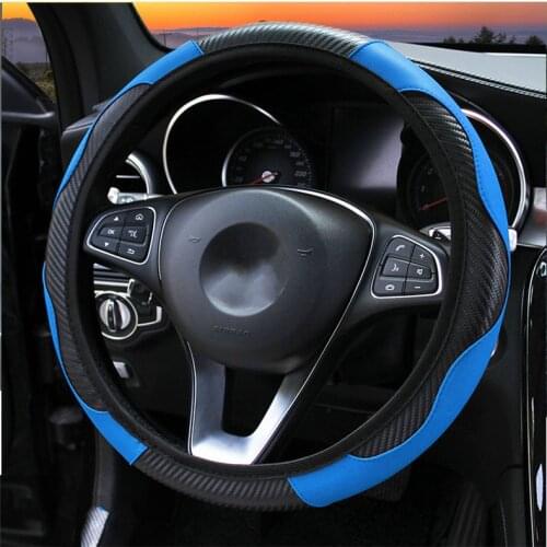 New Car Steering Wheel Cover Anti Slip PU Leather Steering Covers Suitable 37-38cm ACarbon Fiber Car Decoratio Car Accessories