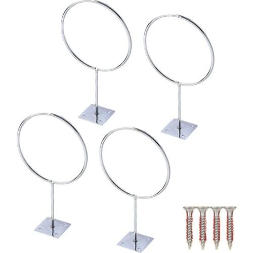 4pcs Ball Holders Iron Wall Mount Display Exercise Ball Storage Rack Organizer For Soccer Football Volleyball With Screws