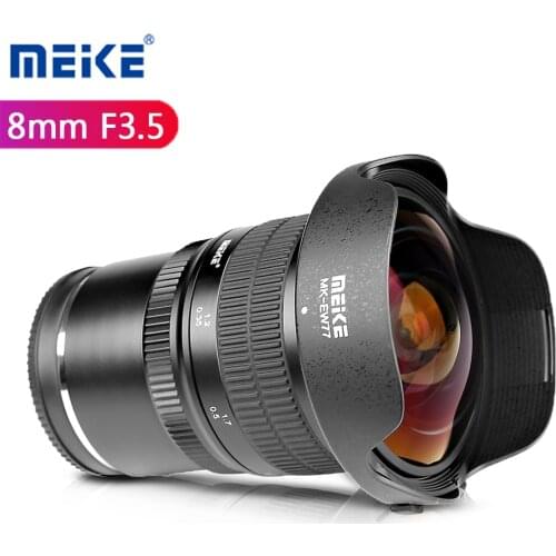 Meike 8mm F3.5 Fisheye Lens Aperture Ultra Wide Angle Manual Focus for Canon Sony E Fuji XF Nikon M4/3 APS-C Mirrorless Camera