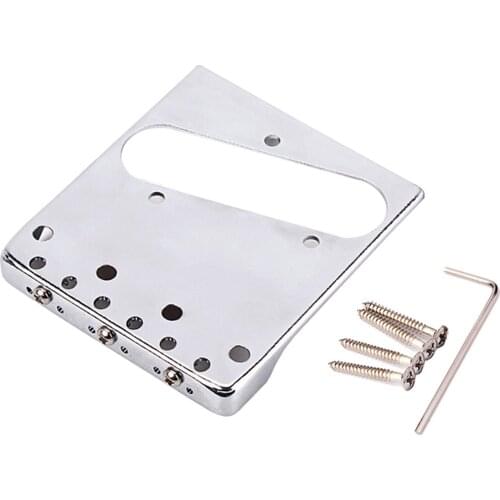 Chrome Bridge W / Wedge Brass Saddles And Cut-Down Sides for -Style Guitars