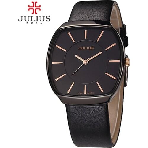 Top Julius Homme Mens Watch Japan Quartz Hours Fine Fashion Dress Bracelet Simple Leather Birthday Lovers Boy Gift