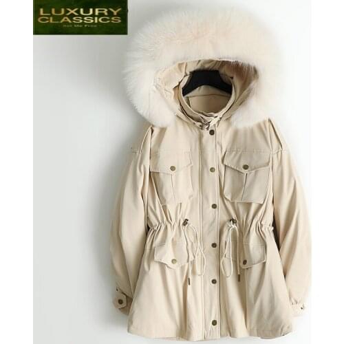 Jacket Winter Womens Down Female Real Fox Fur Hooded Duck Down Coat Women Clothes 2021 Korean Thick Warm Down Parka 3016