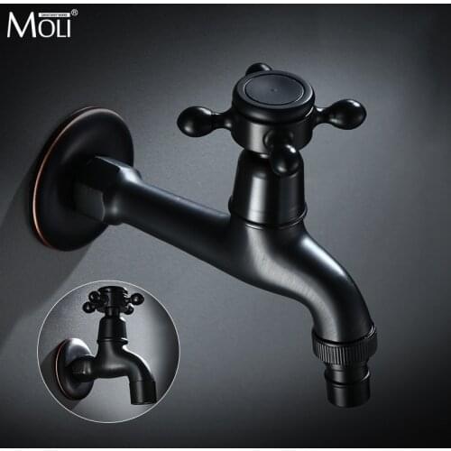 Brass Antique Black Outside Tap Washing Machine Faucet Toilet Decorative Outdoor Garden Faucet MW001