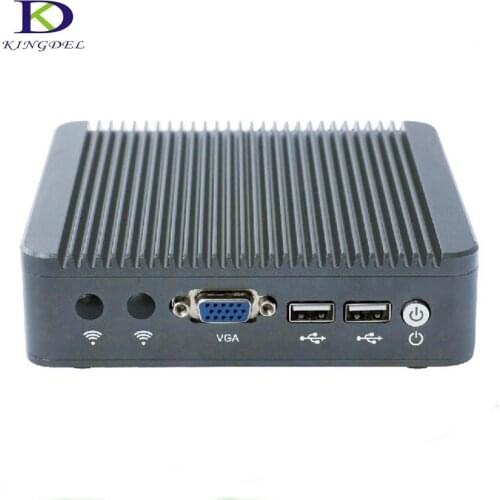 Cheap fanless mini pc Celeron J1800 Dual Core Slim palm computer with 2*LAN VGA nettop HTPC TV BOX 2G RAM 32G SSD desktop pc