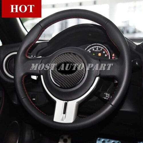 Carbon Fiber Interior Steering Wheel Trim Cover 1pcs For Subaru BRZ 2012-2018 Car accesories interior Car decoration