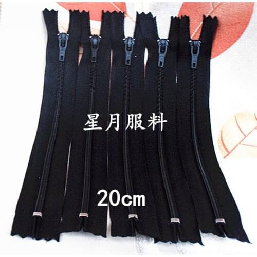 100pcs/lot 3# 20cm Cheap Nylon Coil Zipper for Sewing Black White Repair Kit Pants Bag DIY Tailor Clothing Accessory Wholesale