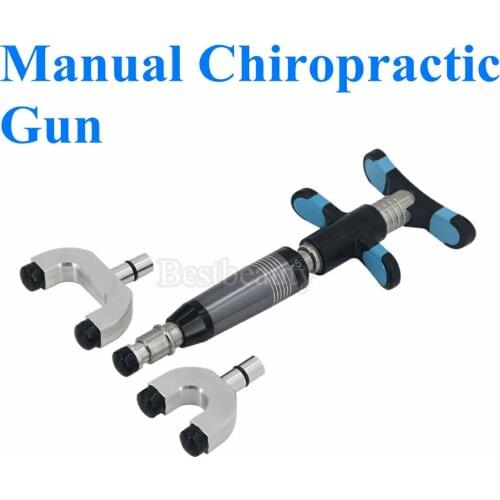 Manual Chiropractic Adjusting Tool Spine Adjustable 6 Levels 3 Heads Chiropractic Adjustment Gun Body Relax Home Use Massager