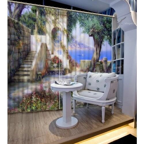 3b blackout Curtain Fantasy scenery curtains for bedroom window curtain living room European style Window decoration