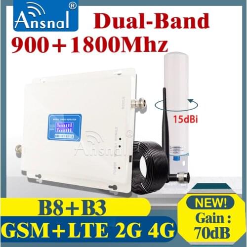 Amplifier 4G 900 1800Mhz Dual-Band Cellular Signal Booster GSM Repeater 2g 4g Cellphone Cellular Amplifier GSM 900 1800 DCS LTE