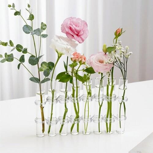 Flower Vases Glass Terrarium Plants Hydroponics Container 6pcs/8pcs DIY Flower Vase Garden Home Desktop Decorations
