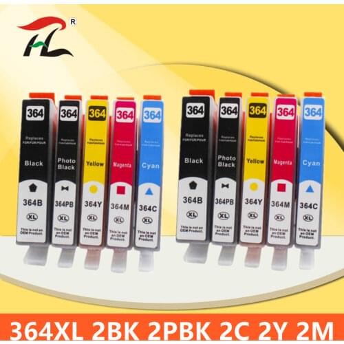 YLC 5PK 364XL Compatible Ink Cartridge for HP364 XL Photosmart 5520 5524 6510 6520 7510 B109 B110 B209 B210 C309 C310 C410