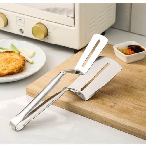 Stainless Steel Fried Fish Spatula Shovel Meat Clip Bread Clamp Kitchen Tool Accessories Barbecue Tongs Fried Steak Shovel