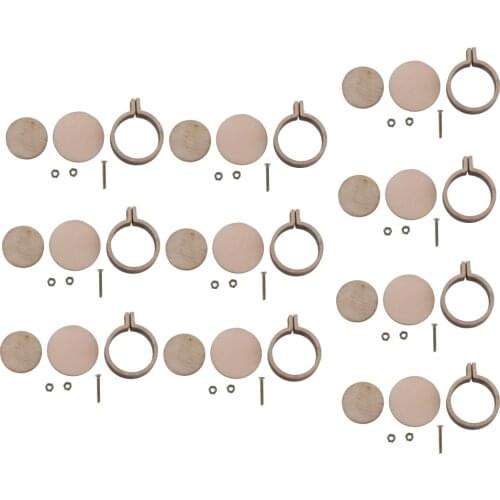 10pcs Mini Wooden Cross Stitch Hoop Embroidery Circle Frame Pendant Making