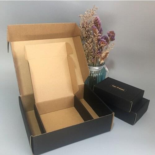 100PCS/lot Custom Black Corrugated printed colorful logo shipping mailer boxes Packaging Polo T-shirt underwear Clothing boxes