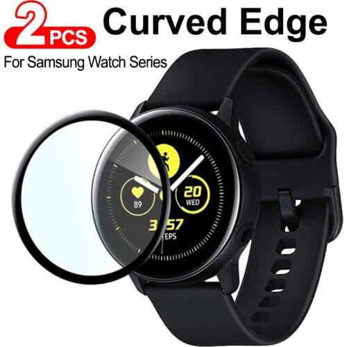 2Pcs 30D Curved Edge Screen protector For Samsung galaxy Watch Active 2 40mm 44mm Protective For Gear Fit2 Soft Full Film Cover