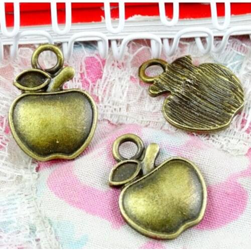 50pcs/lot Charms Apple 20*15MM Antique Bronze Color apple Pendant DIY Handmade Craft