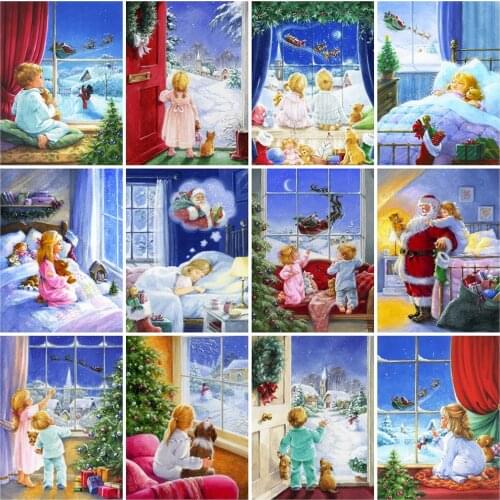 5D DIY Diamond Painting Christmas Rhinestone Art Diamond Embroidery Kid Handmade Gifts Winter Decorations