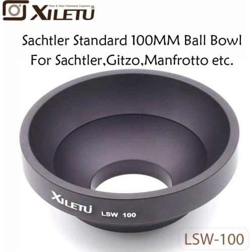 XILETU LSW-100 100mm Half Ball Aluminum Alloy Tripod Bowl Adapter for Sachtler Gitzo Manfrotto Video Fluid Head