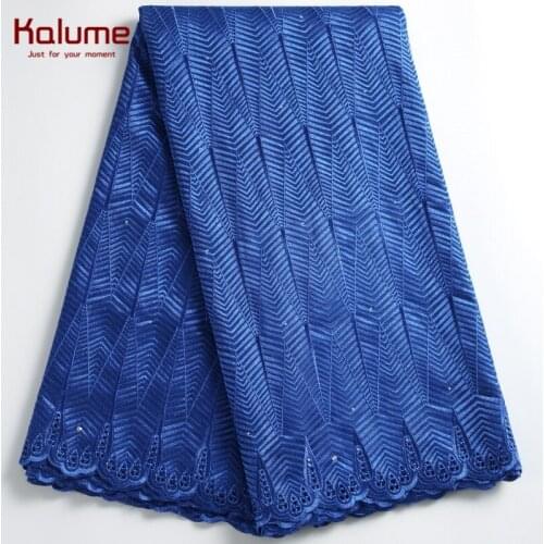 Kalume African Lace Fabric 2021 High Quality Nigerian Embroidery Dubai Cotton Lace Swiss Voile Cotton Lace Fabrics 5 Yards 2268