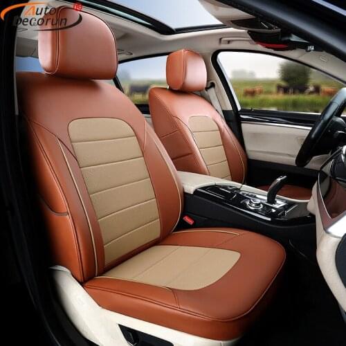 AutoDecorun Genuine Leather Covers Seat for Toyota Prado Car Seat Cover Custom Fit 5&7 Complete Sets 2010-2019 Right Hands Drive