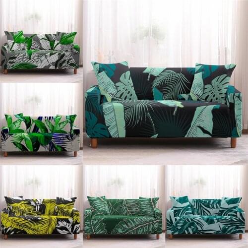 Tropical Leaves 1/2/3/4 Seater Stretch Slipcover Sofa Cover Set Elastic Couch Cover Sofa Covers For Living Room Sofa Chair Cover