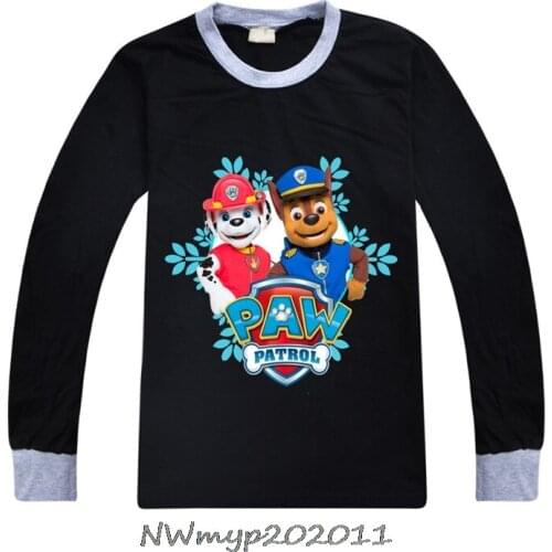 Boys Childrens Long-sleeved T-shirts Spring New PAW PATROL T-shirts Cotton Childrens Clothing Baby Girls Tops T-shirt Clothes