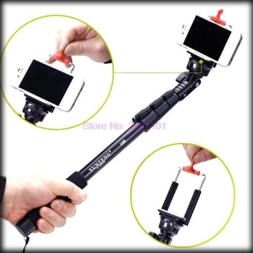 By dhl or ems 100 pieces Self Stick New Style Yun Teng C-188 Gopro Monopod Tripod+Phone Holder Tripod Mobile phone Monopod